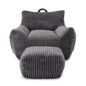 Giant Bean Bag Chair With Armrests And Footstool