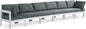 Nizuc - Outdoor Patio 6 Seat Modular Sofa With White Frame