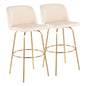 Toriano - Contemporary Fixed Height Barstool With Swivel And Round Footrest (Set of 2)