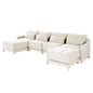 Stylish Sofa With Ottoman And Lumbar Pillows, Ergonomic Design