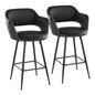Margarite - Contemporary Fixed Height Counter Stool With Square Footrest (Set of 2)