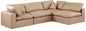 Comfy - 4 Piece Faux Leather Modular Armless Sectional - Tan