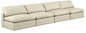Comfy - Faux Leather Modular Armless Sofa 4 Seats