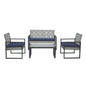4 Piece Patio Furniture Set With Acacia Wood Table Top And Cushions