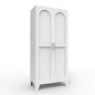 2 Shapely Doors Cabinet Metal Storage Cabinet With Doors And Adjustable Shelves For Bedroom Living Room - White