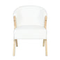 Modern Accent Chair With Polyester Upholstery And Minimalist Lounge Chair For Living Room, Bedroom, Or Office - White