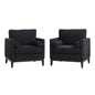 Wide Modern Farmhouse Performance Accent Chair With Legs, Wood Base