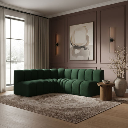 Arc - Boucle Fabric 4 Piece Corner Modular Sofa