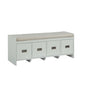 Berci - Bench With Storage - Beige Fabric & White