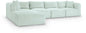Shaggy - 5 Piece Modular Sectional With Ottoman