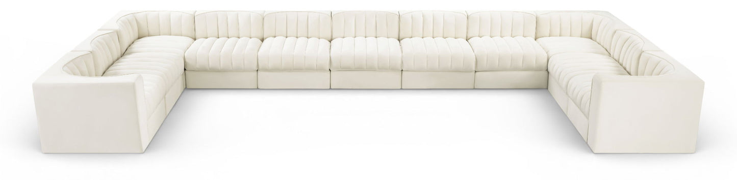 Rummi - Velvet Performance Fabric Upholstered 11 Piece Modular Sectional