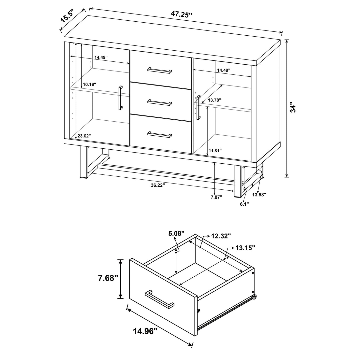 Sedona - 3 Drawer Cabinet - Oak