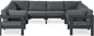 Nizuc - Outdoor Patio 8 Piece Modular Sectional With Gray Frame
