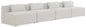 Cube - Linen Modular 4 Seat Armless Sofa