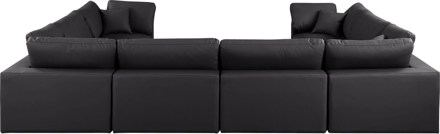 Comfy - 8 Piece Faux Leather Modular Sectional
