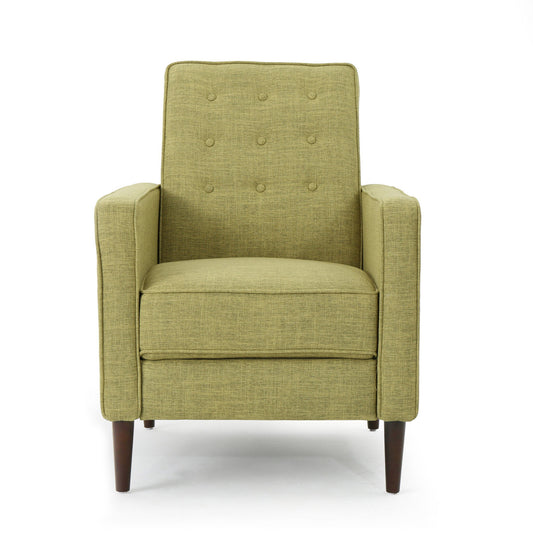 Mid-Century Modern Recliner With Button Tufted Waffle Stitch