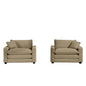 Modern Classic Fabric Single Chair Deep Seat Sofa With Pillow