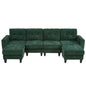 Modular Sectional Sofa With Movable Ottomans, USB Ports & Side Tables