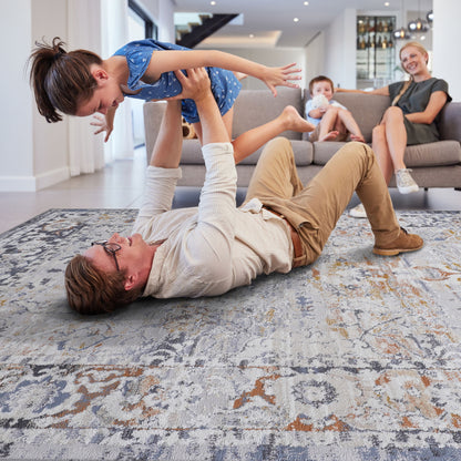 Payas - 2' X 8' Traditional Runner Rug - Ivory / Gray