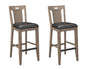 Slat Back Bar Stools (Set of 2) - Brown