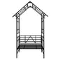 Garden Arch With Bench Turned Into Flower Stand Climbing Plants Support Outdoor - Black