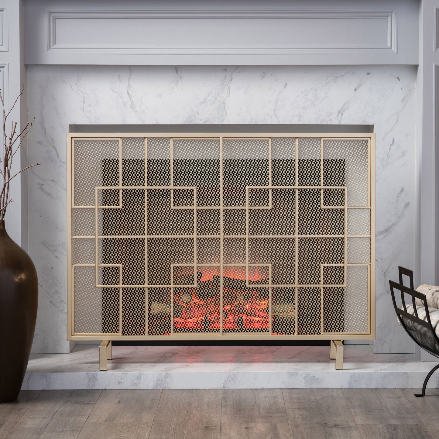 Dorothy - Modern Single Panel Iron Fire Screen