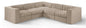 Rummi - Symmetrical Velvet Performance Fabric Upholstered 5 Piece Modular Sectional