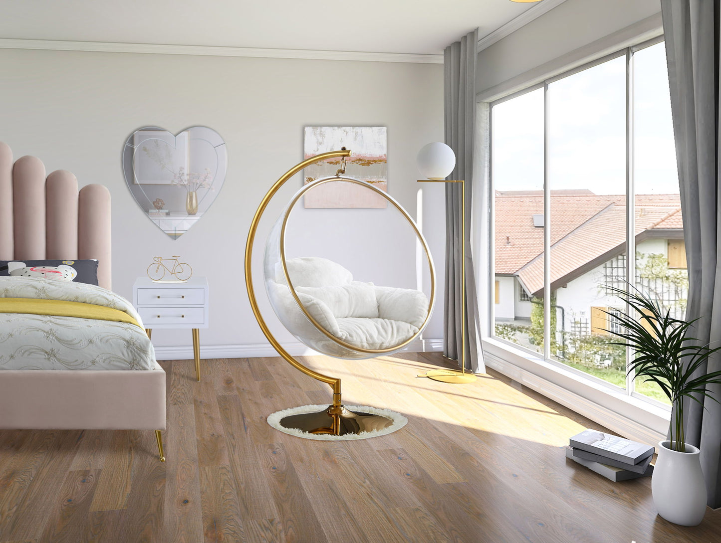 Luna - Swing Accent Chair - White