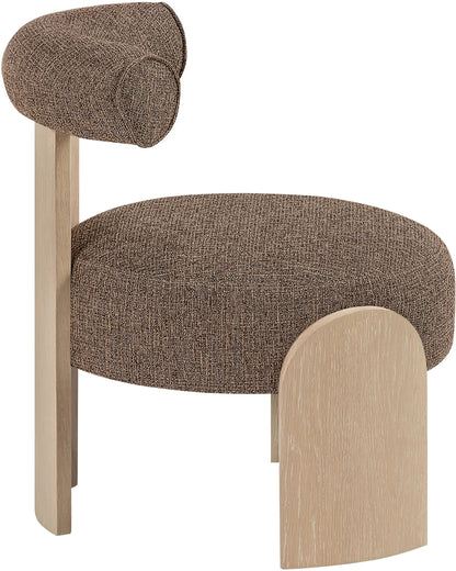 Calder - Linen Textured Fabric Upholstered Accent Chair - Painted Natural Base