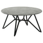 Travis - Round Top Coffee Table With Hairpin Legs - Gray / Black