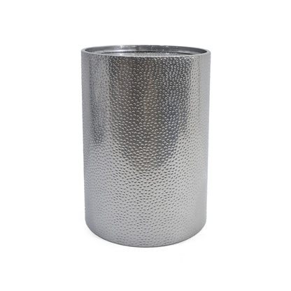 Modern Round Accent Table With Hammered Surface