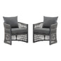 Modern Curved Aluminum Lounge Chair With Stylish Rope Weave Design And Cushioned Comfort For Outdoor