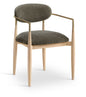Riccio - Fabric Dining Arm Chair (Set of 2) - Natural Frame