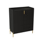 Wine Bar Cabinet With Adjustable Shelf, 2 Door Sideboard With Soft-Closing Hinges And Feet