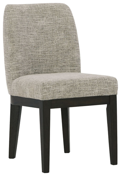 Burkhaus - Dining UPH Side Chair (Set of 2) - Beige / Dark Brown