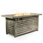 Propane Gas Fire Pit Table, 50000 Btu, Rectangular For Outside - Light Beige