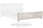 Willowton - Queen Sleigh Footboard with Faux Plank Design - Whitewash