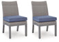 Half Moon Beach - Side Chair With Cushion (Set of 2) - Blue / Gray