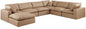 Comfy - 7 Piece Faux Leather Modular Sectional With Chaise - Tan