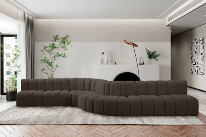 Arc - Boucle Fabric 8 Piece Curved Modular Sofa
