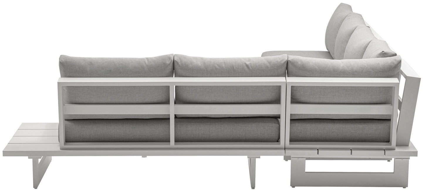 Maldives - 4 Piece Water Resistant Outdoor Patio Modular Sectional With White Base