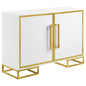 Synchrony - 2 Door Accent Cabinet With Art Deco Trim - White
