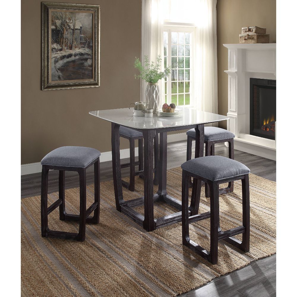 Razo - Counter Height Stool - Fabric & Weathered Espresso