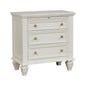 Cottage 3 Drawer Nightstand With Pull Out Tray - Cream White