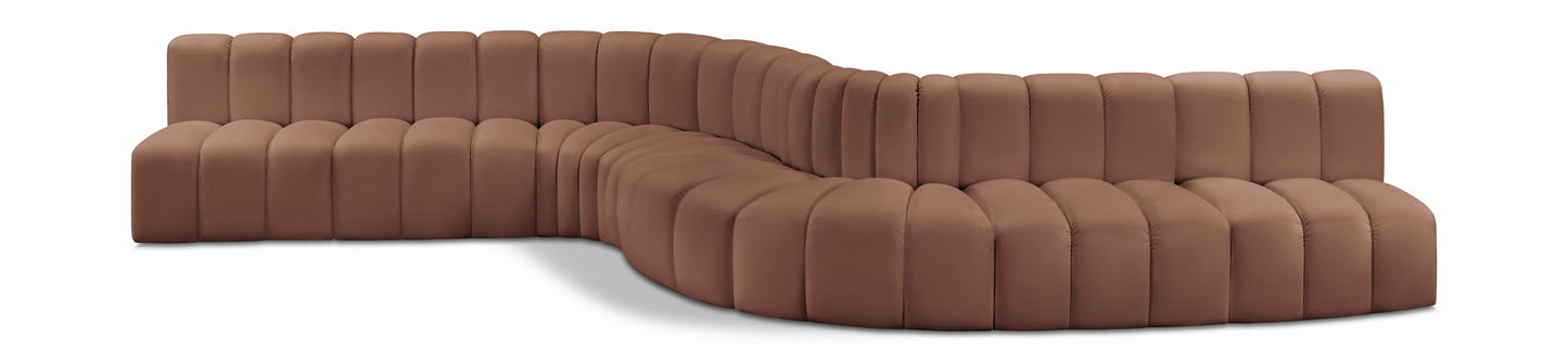 Arc - Faux Leather 8 Piece Curved Modular Sofa
