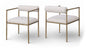 Axis - Linen Textured Beige Fabric Upholstered Dining Chair (Set of 2)