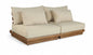 Mirella - 2 Piece Water Resistant Fabric 74" Upholstered Outdoor Patio Modular Armless Loveseat