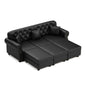 Upholstered Sofa With Nailhead Trim, Rolled Armrests With Ottoman