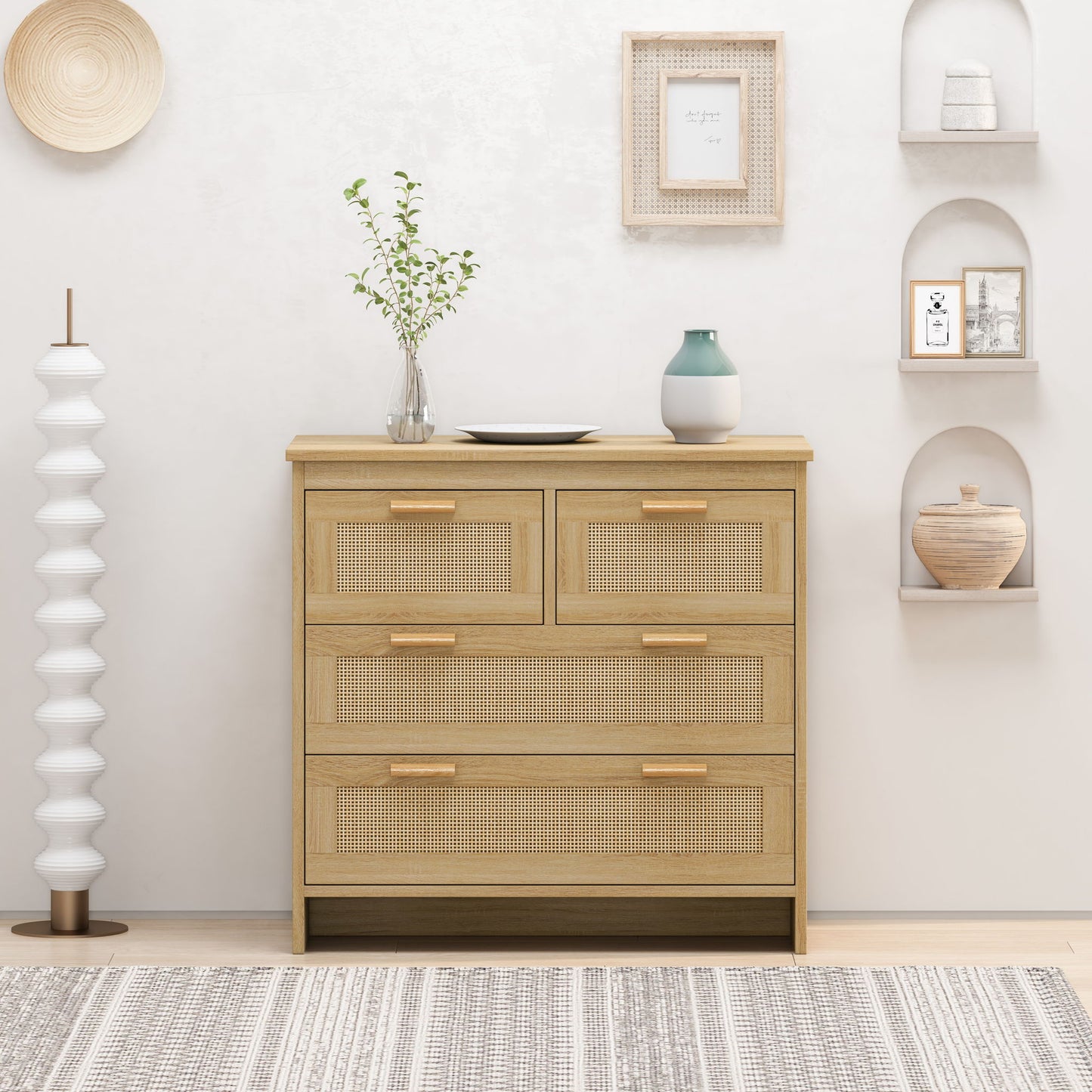 Cabinet With 4 Drawers For Bedroom - Natural