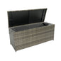 Outdoor Storage Box, Wicker Patio Deck Boxes With Lid, Outdoor Cushion Storage For Kids Toys, Pillows, Towel, Wicker